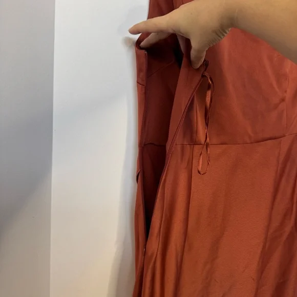 BHLDN Dylan One-Shoulder Satin Side-Slit Gown - Picture 9 of 16